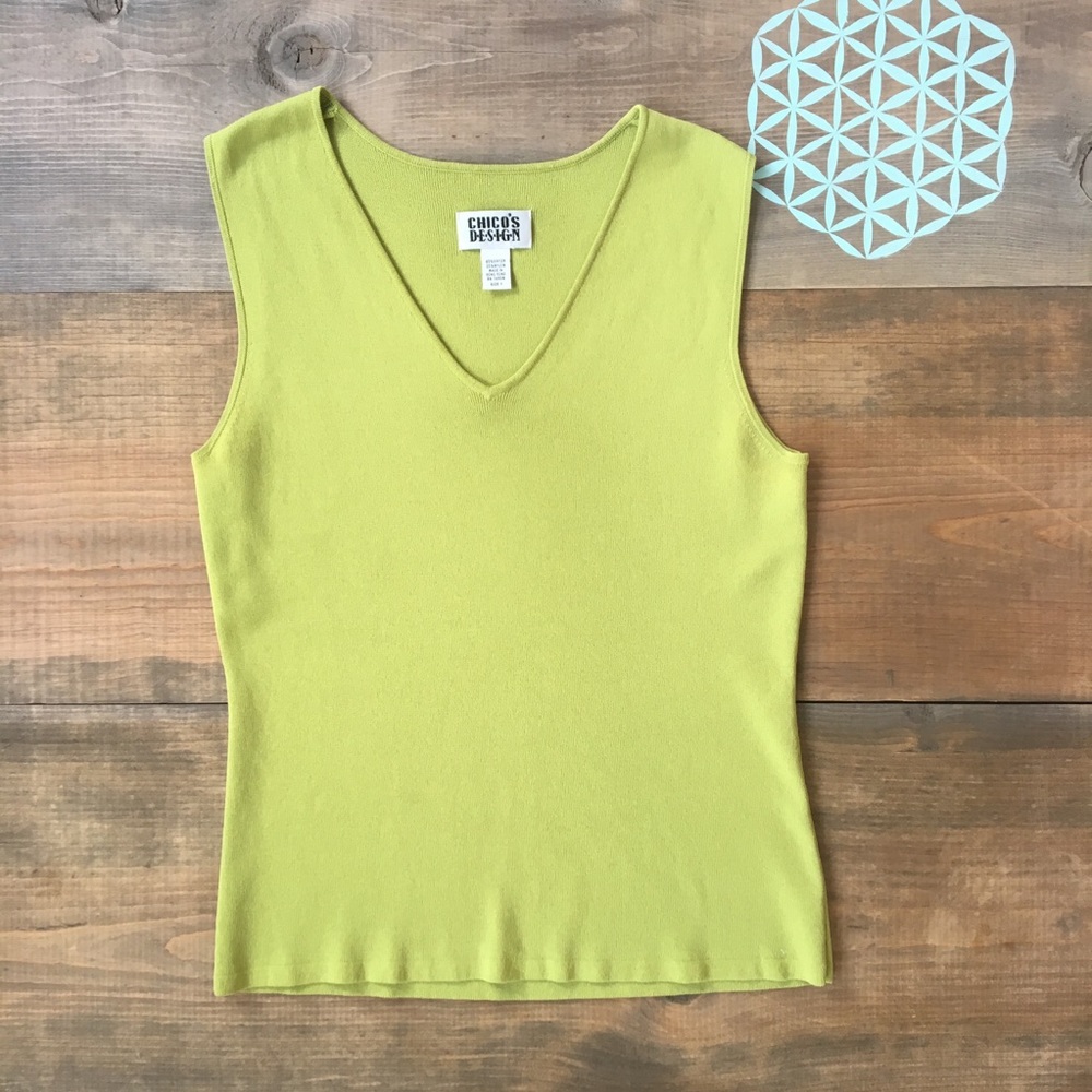 Chico's Green Knit Camisole Size 1-Bust 36"